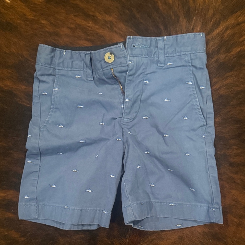Crown and Ivy Blue Shorts with Swordfish  Pattern